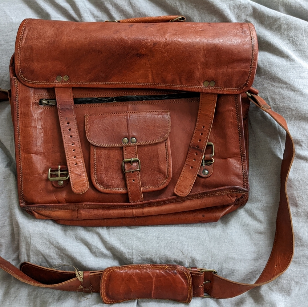 Leather Messenger Bag